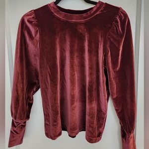 NTW Loft XXSP Velour Wine Red/ Purple Formal Sweater Top